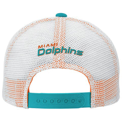 Miami Dolphins Youth Core Lockup Trucker Adjustable Hat Aqua - NFL