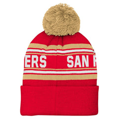 San Francisco 49ers Youth Jacquard Cuffed Knit Hat with Pom Scarlet - NFL