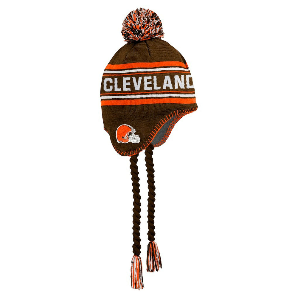 Cleveland Browns Youth Jacquard Tassel Knit Hat with Pom Brown - NFL