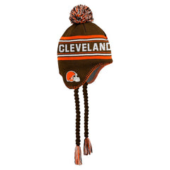 Cleveland Browns Youth Jacquard Tassel Knit Hat with Pom Brown - NFL