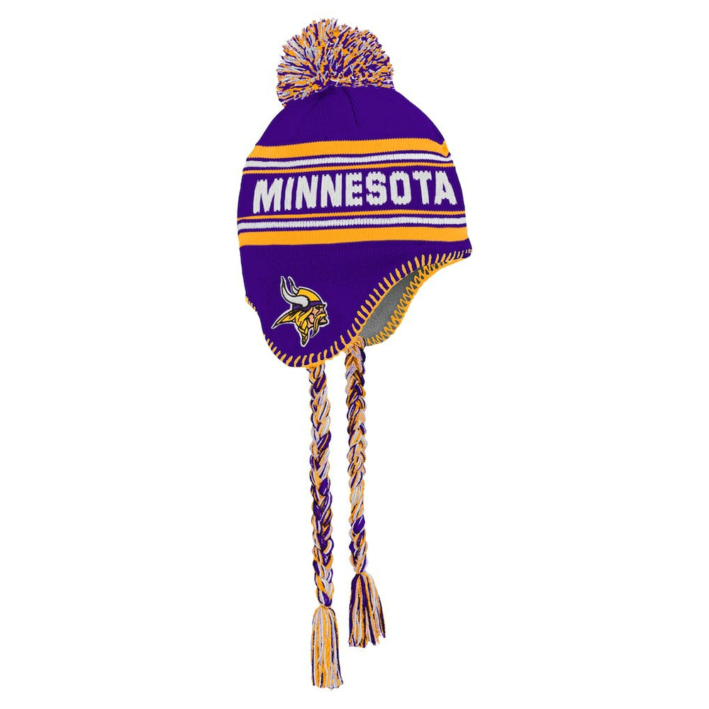 Minnesota Vikings Youth Jacquard Tassel Knit Hat with Pom Purple - NFL