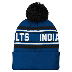 Indianapolis Colts Preschool Jacquard Cuffed Knit Hat with Pom Royal - NFL