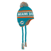 Miami Dolphins Preschool Jacquard Tassel Knit Hat with Pom Aqua - NFL