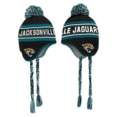 Jacksonville Jaguars Preschool Jacquard Tassel Knit Hat with Pom Black - NFL