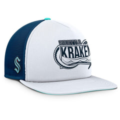 Seattle Kraken Fanatics Authentic Pro Hometown Rink Foam Trucker Snapback Hat White/Deep Sea Blue