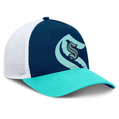 Seattle Kraken Fanatics Authentic Pro A-Frame Rink Adjustable Hat Deep Sea Blue/Light Blue