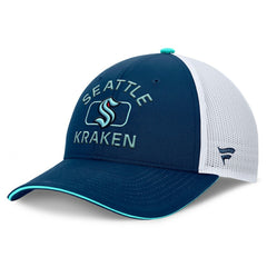 Seattle Kraken Fanatics Authentic Pro Rink Trucker Hat Deep Sea Blue/White