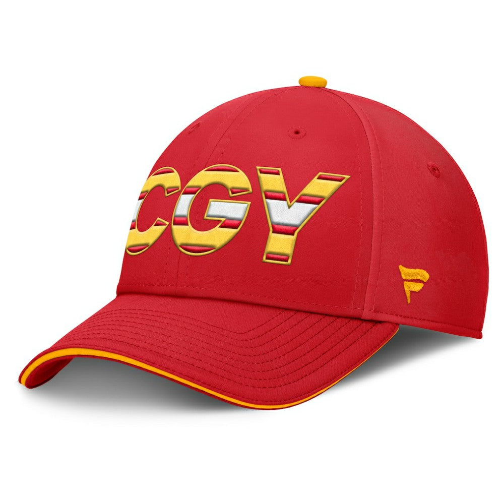 Calgary Flames - Fanatics Authentic Pro Rink Team Code Flex Hat Red/Gold