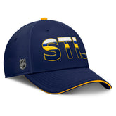 St. Louis Blues - Fanatics Authentic Pro Rink Team Code Flex Hat Navy/Gold