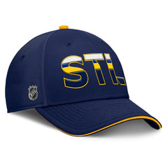 St. Louis Blues - Fanatics Authentic Pro Rink Team Code Flex Hat Navy/Gold