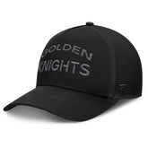 Vegas Golden Knights Fanatics Authentic Pro Road Stack Text A-Frame Adjustable Hat Black
