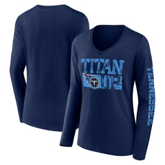 Tennessee Titans Hometown Sweep Long Sleeve V-Neck T-Shirt Navy - Fanatics
