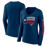 Houston Texans Hometown Sweep Long Sleeve V-Neck T-Shirt Navy - Fanatics