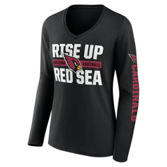 Arizona Cardinals Hometown Sweep Long Sleeve V-Neck T-Shirt Black - Fanatics