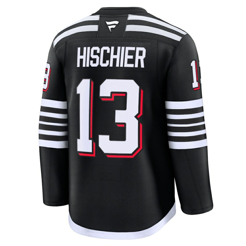 Nico Hischier New Jersey Devils Fanatics Alternate Premium Jersey - Black | NHL Jerseys