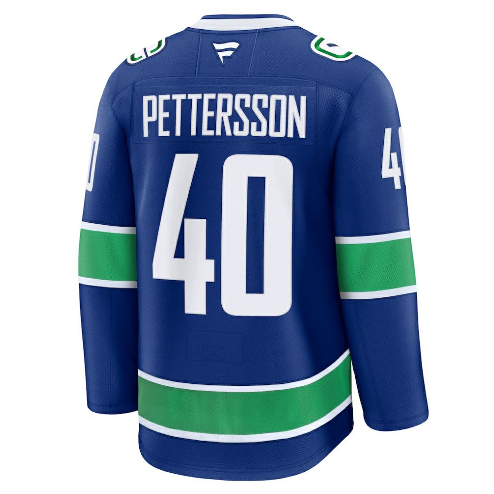 Elias Pettersson Vancouver Canucks Fanatics Home Premium Jersey - Blue | NHL Jerseys