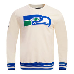 Seattle Seahawks Pro Standard Retro Classics Fleece Pullover Sweatshirt Cream - NFL