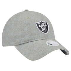Las Vegas Raiders New Era Women's Smiley 9TWENTY Adjustable Hat Silver - NFL