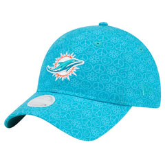 Miami Dolphins New Era Women's Smiley 9TWENTY Adjustable Hat Aqua - NFL