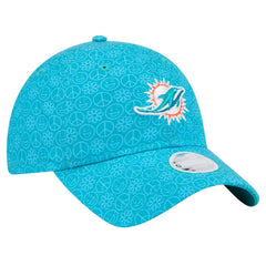 Miami Dolphins New Era Women's Smiley 9TWENTY Adjustable Hat Aqua - NFL