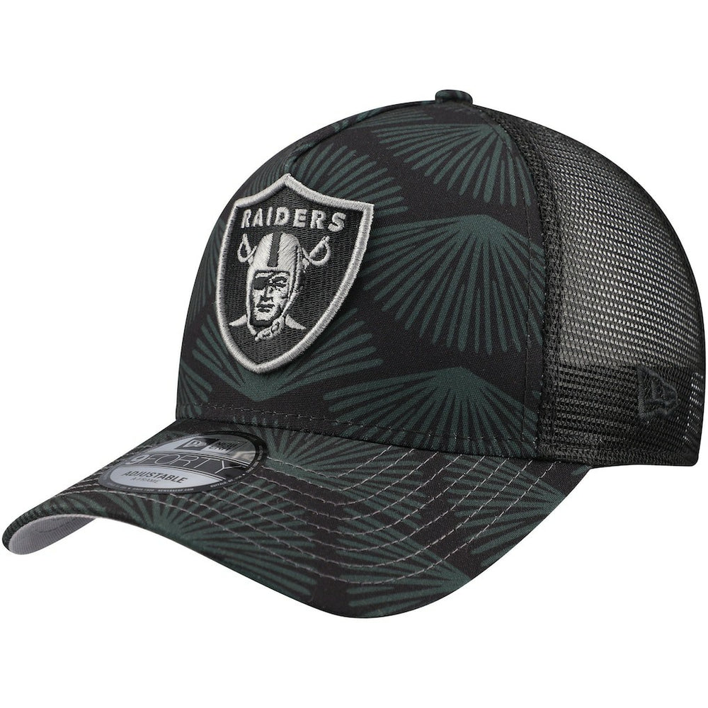 Las Vegas Raiders New Era Agave Trucker 9FORTY Adjustable Hat Black - NFL