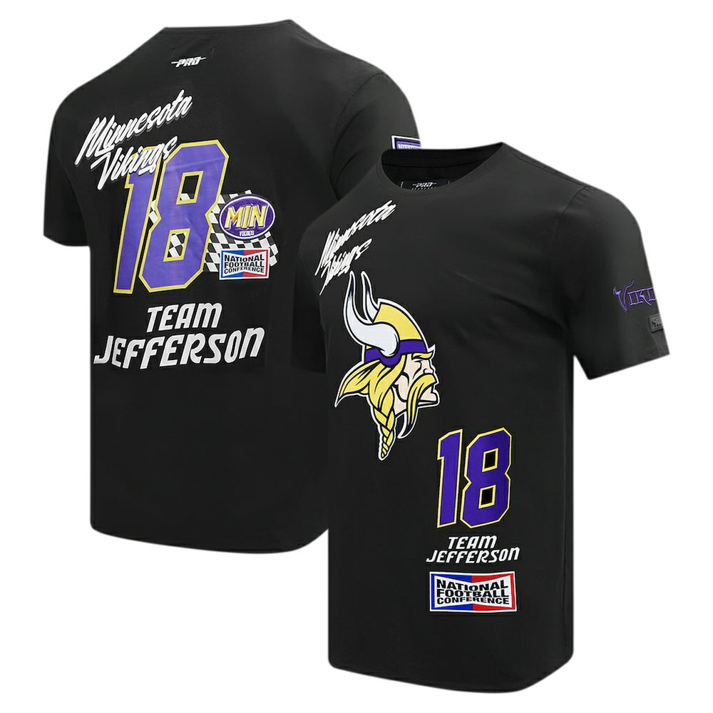 Justin Jefferson Minnesota Vikings Pro Standard Fast Lane Name & Number Player T-Shirt Black - NFL