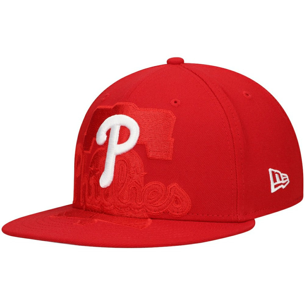 Philadelphia Phillies New Era Shadow Logo 59FIFTY Fitted Hat Clearance