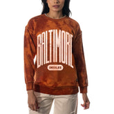 Baltimore Orioles The Wild Collective Women's Overdyed Pullover Sweatshirt On Sale