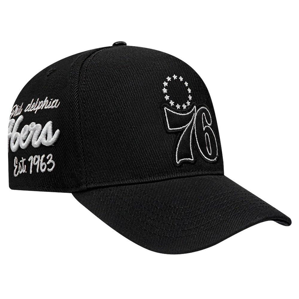 NBA - Philadelphia 76ers Pro Standard Paint the City Pinch Front Snapback Hat - Black