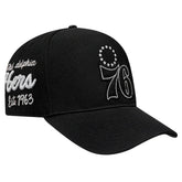 NBA - Philadelphia 76ers Pro Standard Paint the City Pinch Front Snapback Hat - Black