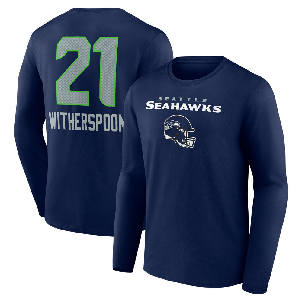 Devon Witherspoon Seattle Seahawks Team Wordmark Player Name & Number Long Sleeve T-Shirt College Navy - NFL