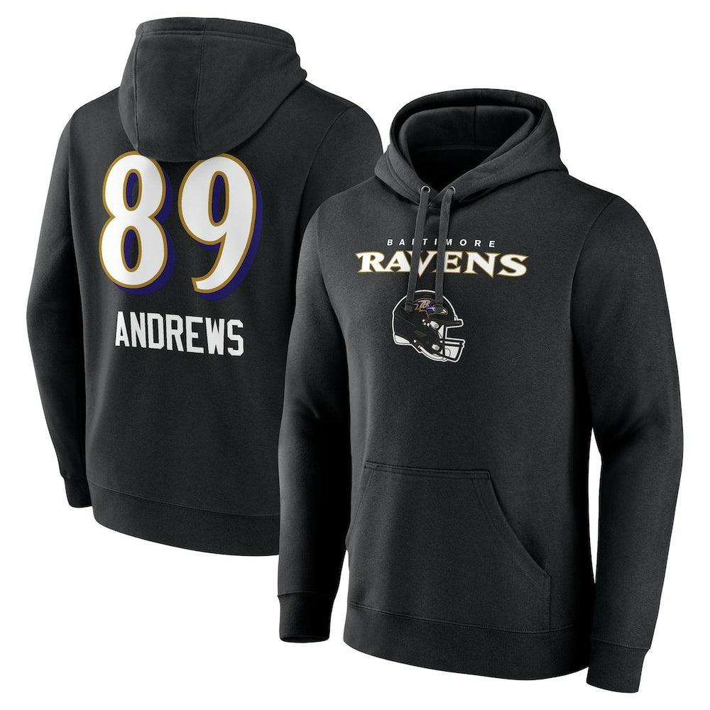 Mark Andrews Baltimore Ravens Team Wordmark Player Name & Number Pullover Hoodie Black - NFL