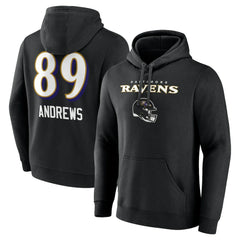 Mark Andrews Baltimore Ravens Team Wordmark Player Name & Number Pullover Hoodie Black - NFL