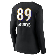 Mark Andrews Baltimore Ravens Women's Team Wordmark Player Name & Number Long Sleeve V-Neck T-Shirt Black - NFL