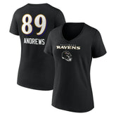 Mark Andrews Baltimore Ravens Women's Team Wordmark Player Name & Number V-Neck T-Shirt Black - NFL