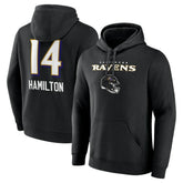 Kyle Hamilton Baltimore Ravens Team Wordmark Player Name & Number Pullover Hoodie Black - NFL