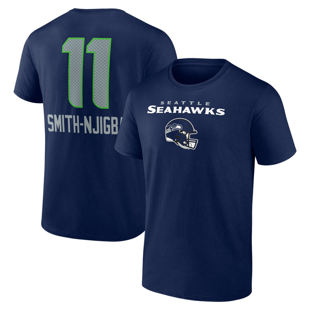 Jaxon Smith-Njigba Seattle Seahawks Team Wordmark Player Name & Number T-Shirt College Navy - NFL