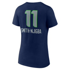 Jaxon Smith-Njigba Seattle Seahawks Women's Team Wordmark Player Name & Number V-Neck T-Shirt College Navy - NFL