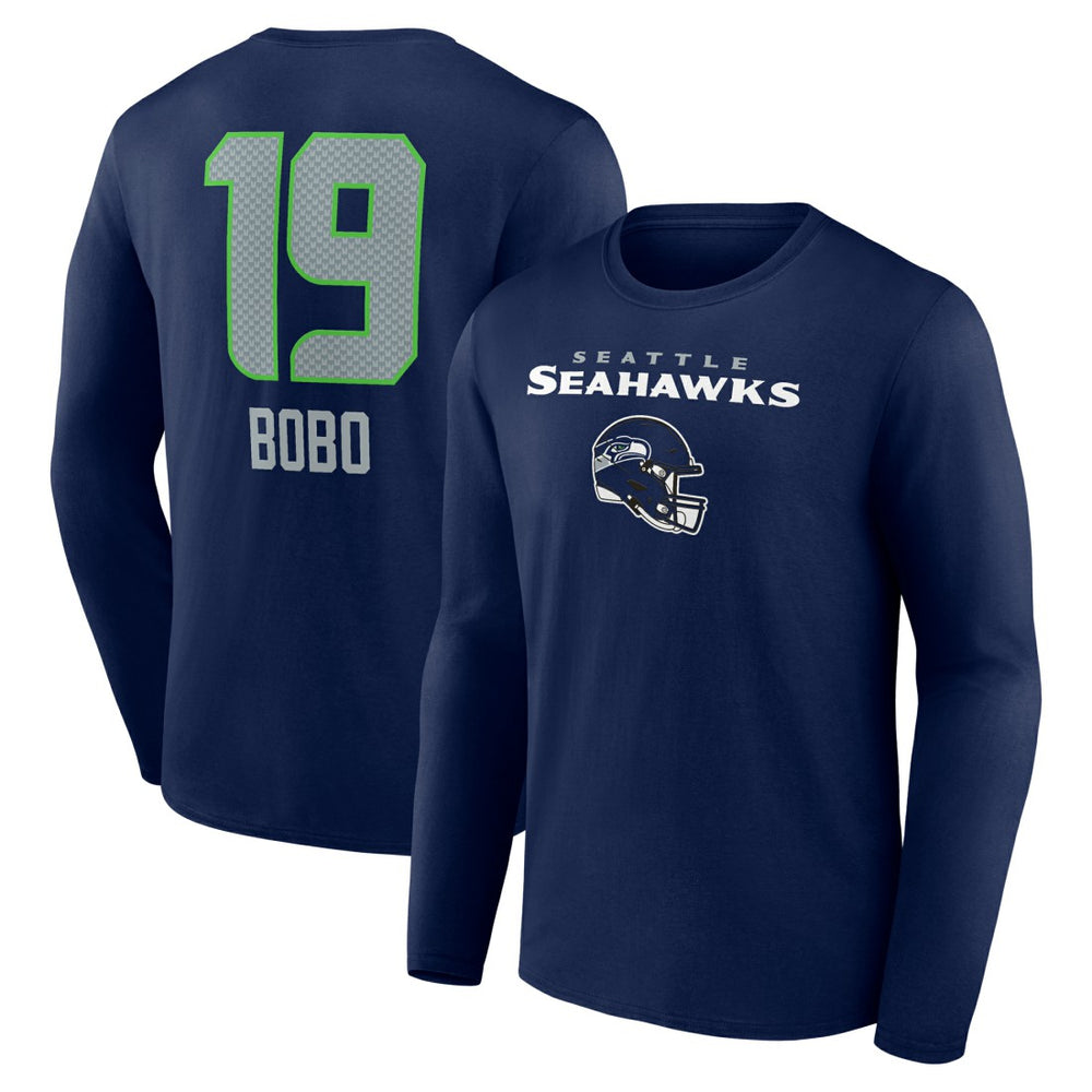 Jake Bobo Seattle Seahawks Team Wordmark Player Name & Number Long Sleeve T-Shirt College Navy - NFL