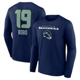 Jake Bobo Seattle Seahawks Team Wordmark Player Name & Number Long Sleeve T-Shirt College Navy - NFL