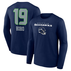 Jake Bobo Seattle Seahawks Team Wordmark Player Name & Number Long Sleeve T-Shirt College Navy - NFL
