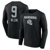 Tyree Wilson Las Vegas Raiders Team Wordmark Player Name & Number Long Sleeve T-Shirt Black - NFL