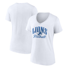 Detroit Lions Women's Victory Script V-Neck T-Shirt White - NFL