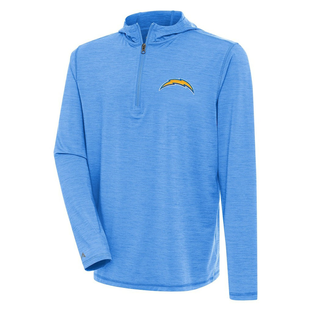 Los Angeles Chargers Antigua Tidy Quarter-Zip Pullover Hoodie Heather Powder Blue - NFL