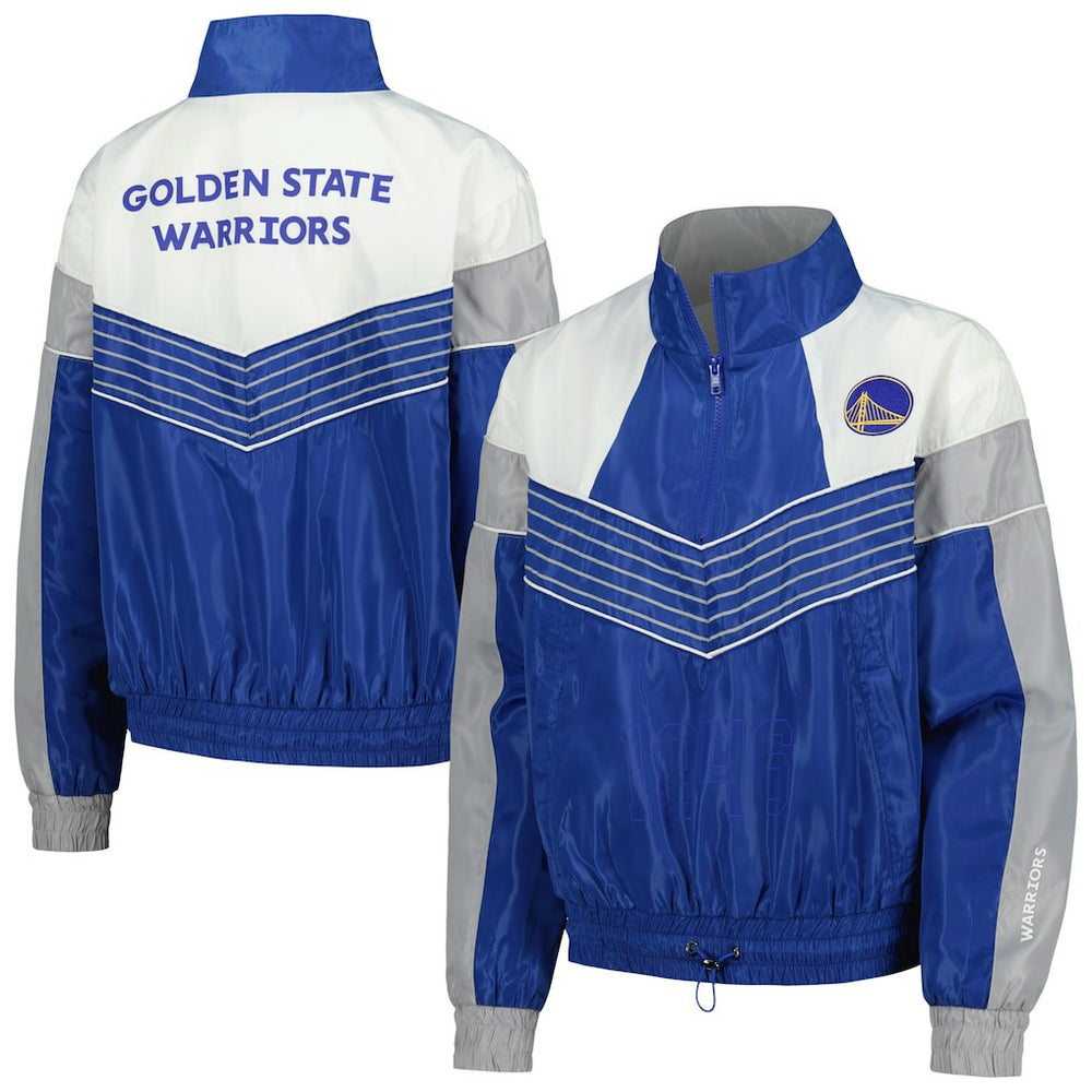 NBA - Golden State Warriors The Wild Collective Women's Courtside Half-Zip Track Jacket - Royal