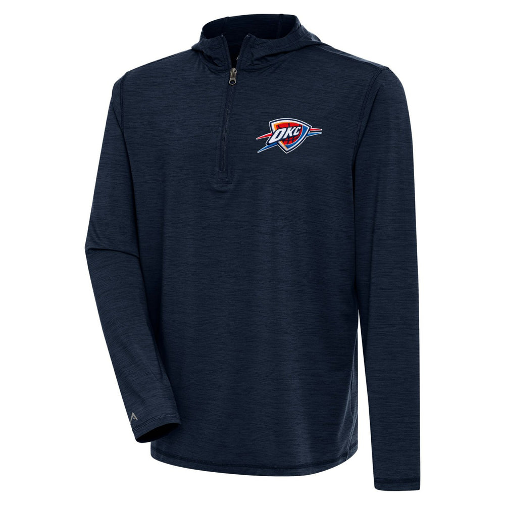NBA - Oklahoma City Thunder Antigua Tidy Quarter-Zip Lightweight Pullover Top - Heather Navy