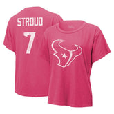 C.J. Stroud Houston Texans Majestic Threads Women's Name & Number T-Shirt Pink - NFL