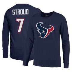 C.J. Stroud Houston Texans Majestic Threads Name & Number Long Sleeve T-Shirt – Navy - NFL