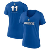 NBA - Kyrie Irving Dallas Mavericks Women's Behind The Back Name & Number V-Neck T-Shirt - Blue