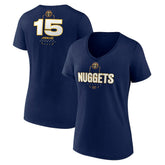 NBA - Nikola Jokic Denver Nuggets Women's Behind The Back Name & Number V-Neck T-Shirt - Navy
